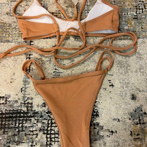 Nude Brown Strappy Cheeky Bikini Zaful - Picture 2 of 6